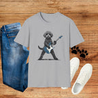 Dog Playing Electric Guitar T-Shirt – Cute Rocker Puppy Graphic Tee