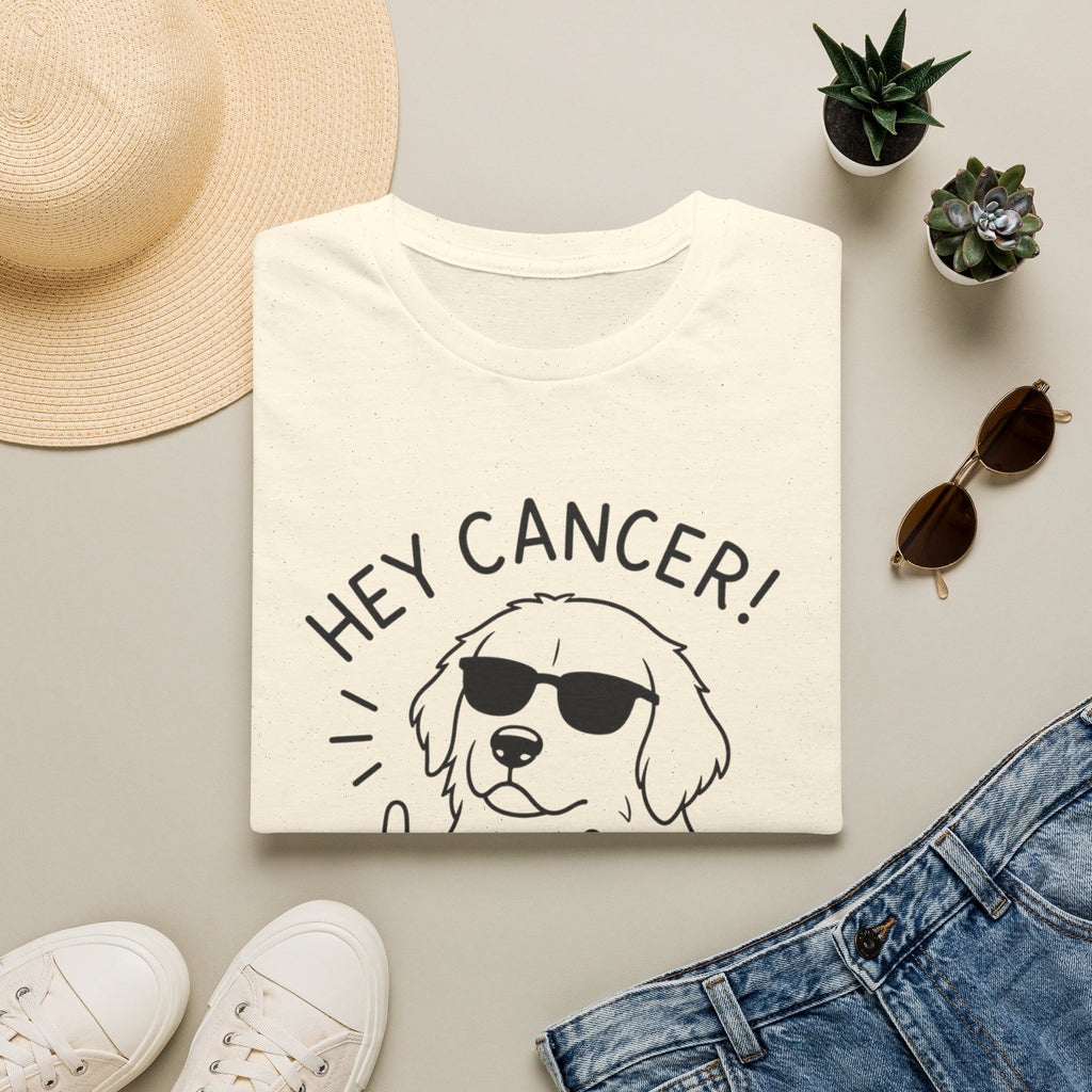 Hey Cancer! Dog Graphic T-Shirt — Cheeky Cancer Survivor Support Tee