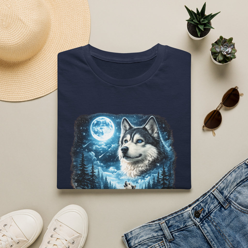 Wolf Moon T-Shirt — Majestic Husky Forest Night Tee