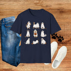 Ghost Dogs Halloween T-Shirt — Cute Puppy Ghosts with Pumpkin Design
