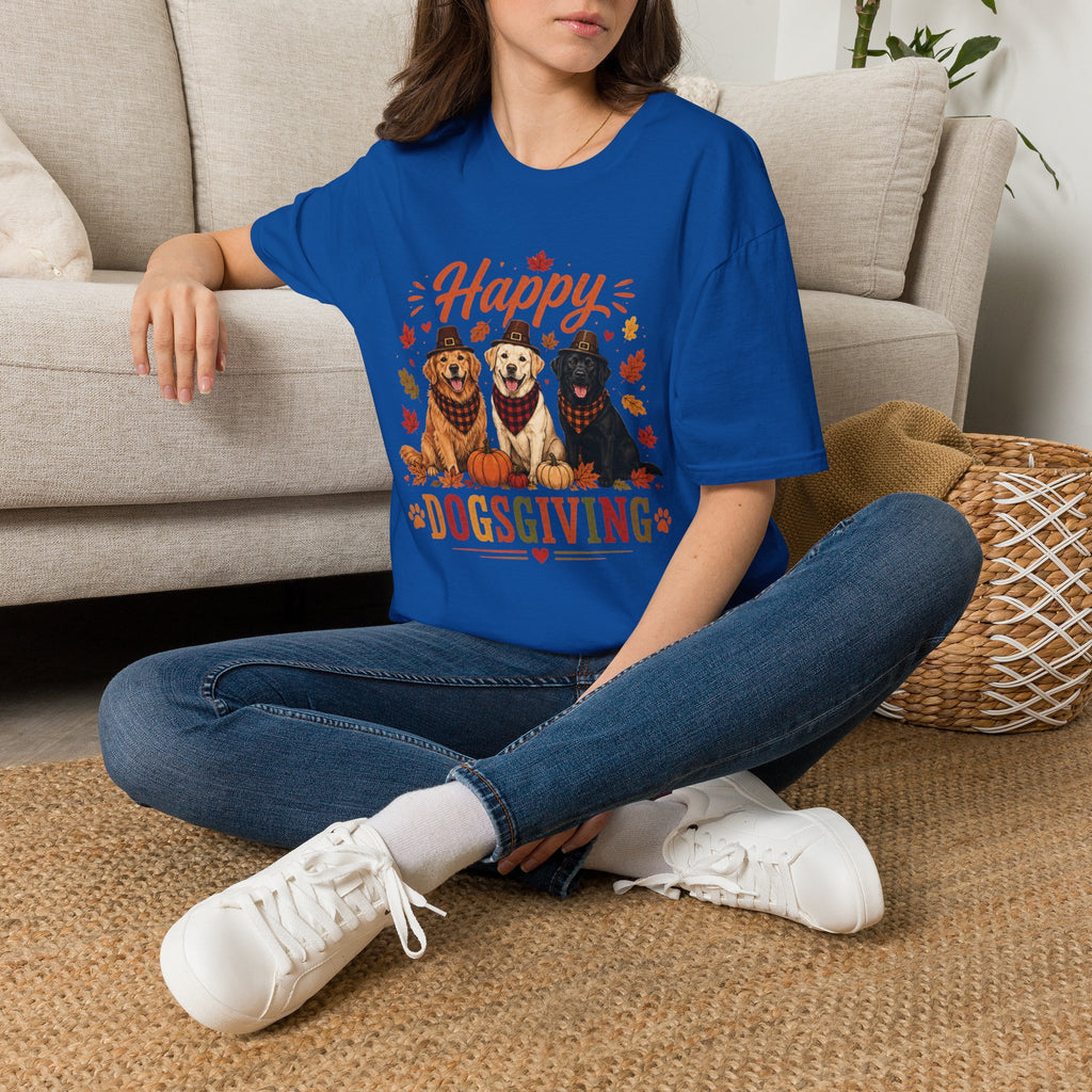 Dogsgiving T-Shirt — "Happy Dogsgiving" Thanksgiving Puppy Graphic Tee