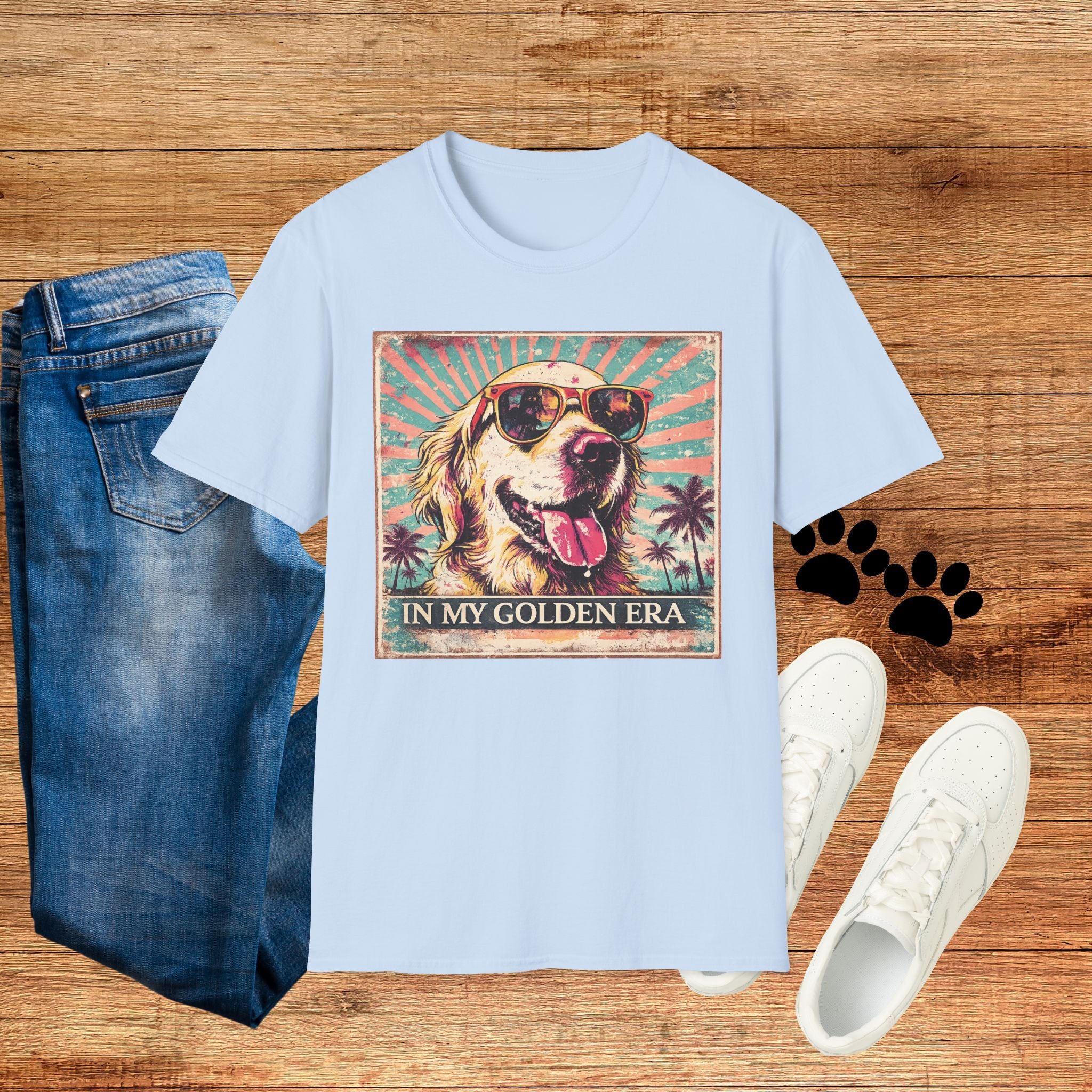 Golden Retriever Retro Tee — "In My Golden Era" Graphic T-Shirt