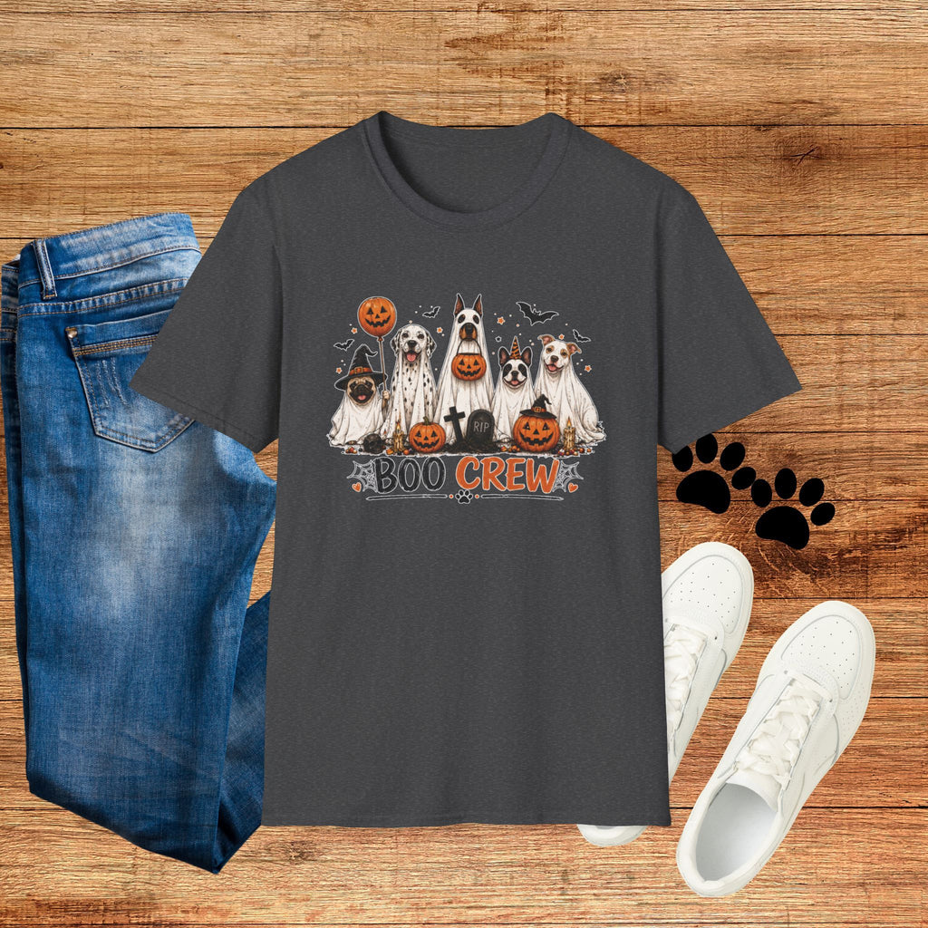Halloween 'Boo Crew' Dog T-Shirt — Cute Puppy Ghosts & Pumpkins
