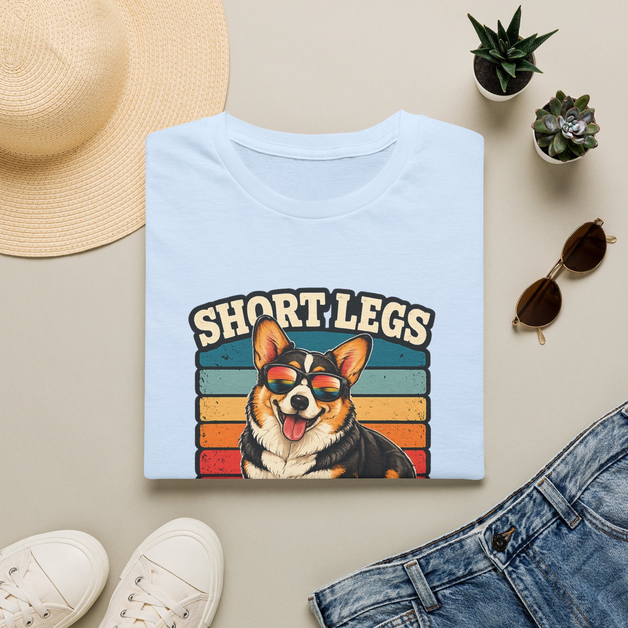 Corgi Short Legs, Big Attitude T-Shirt - Vintage Retro Dog Tee