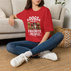 Dogs Are My Favorite People Cute Paw Print Dog Lover Tee
