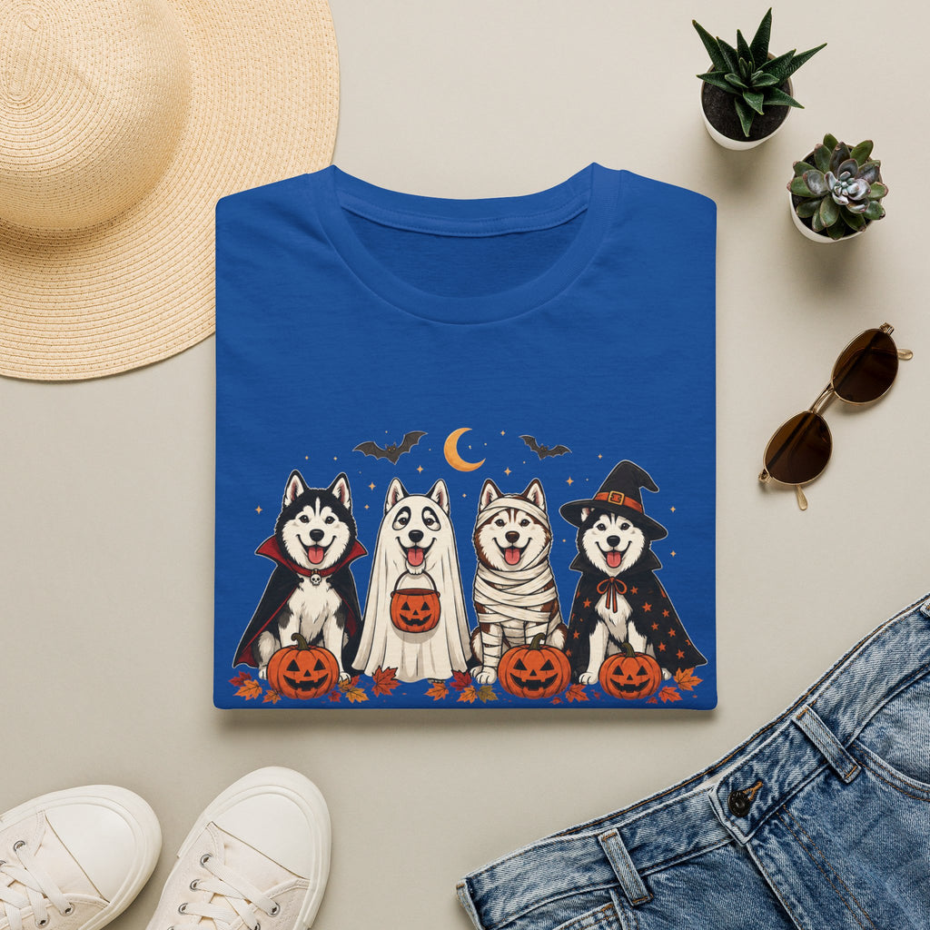Halloween Huskies T-Shirt — "Howl-O-Ween Squad" Cute Dog Costume Tee