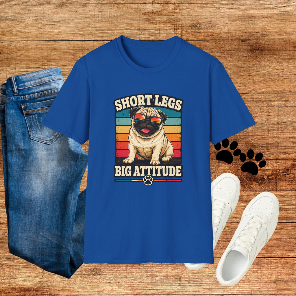 Pug T-Shirt — Short Legs, Big Attitude Retro Dog Tee