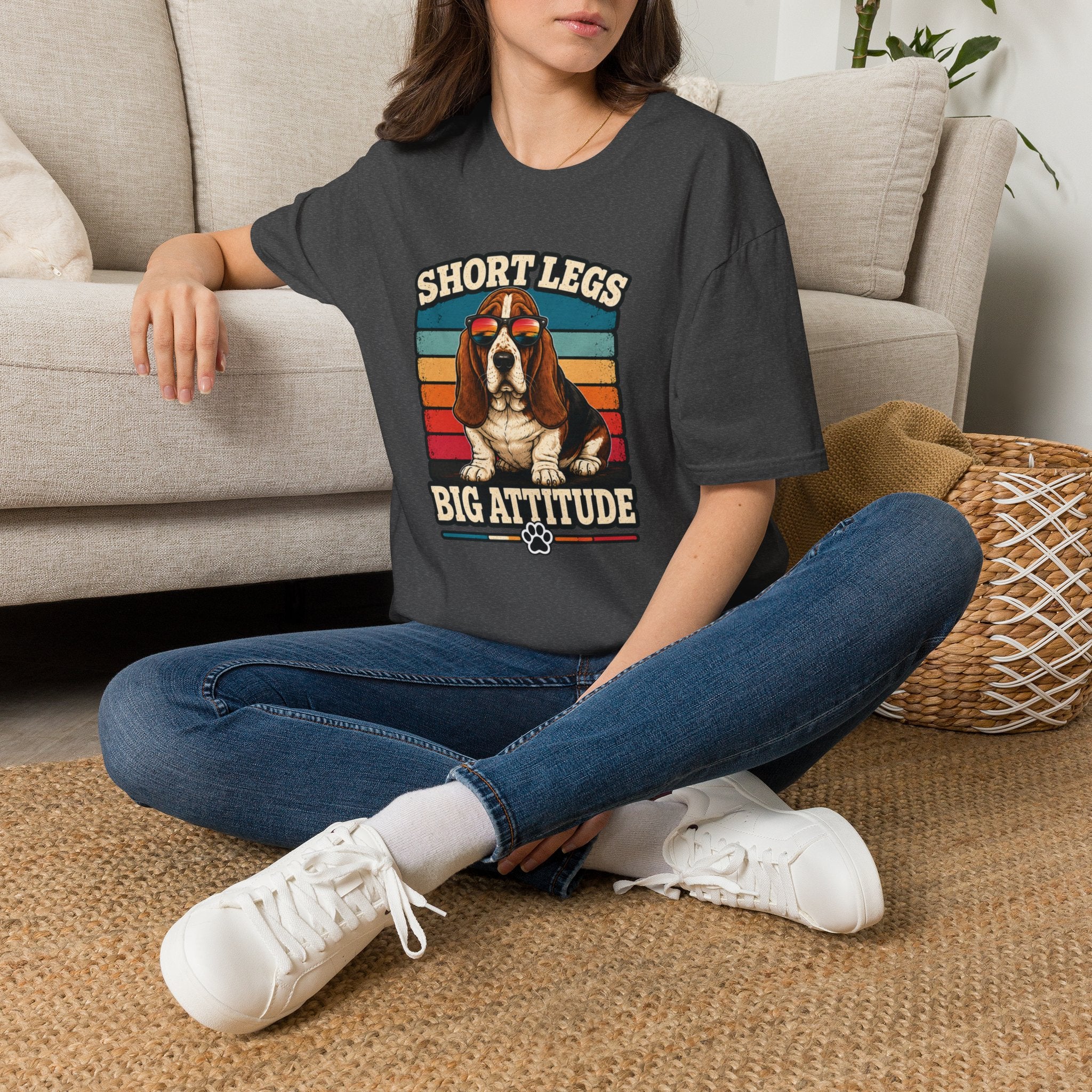 Basset Hound 'Shortlegs Big Attitude' T-Shirt