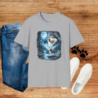 Wolf Moon T-Shirt — Majestic Husky Forest Night Tee