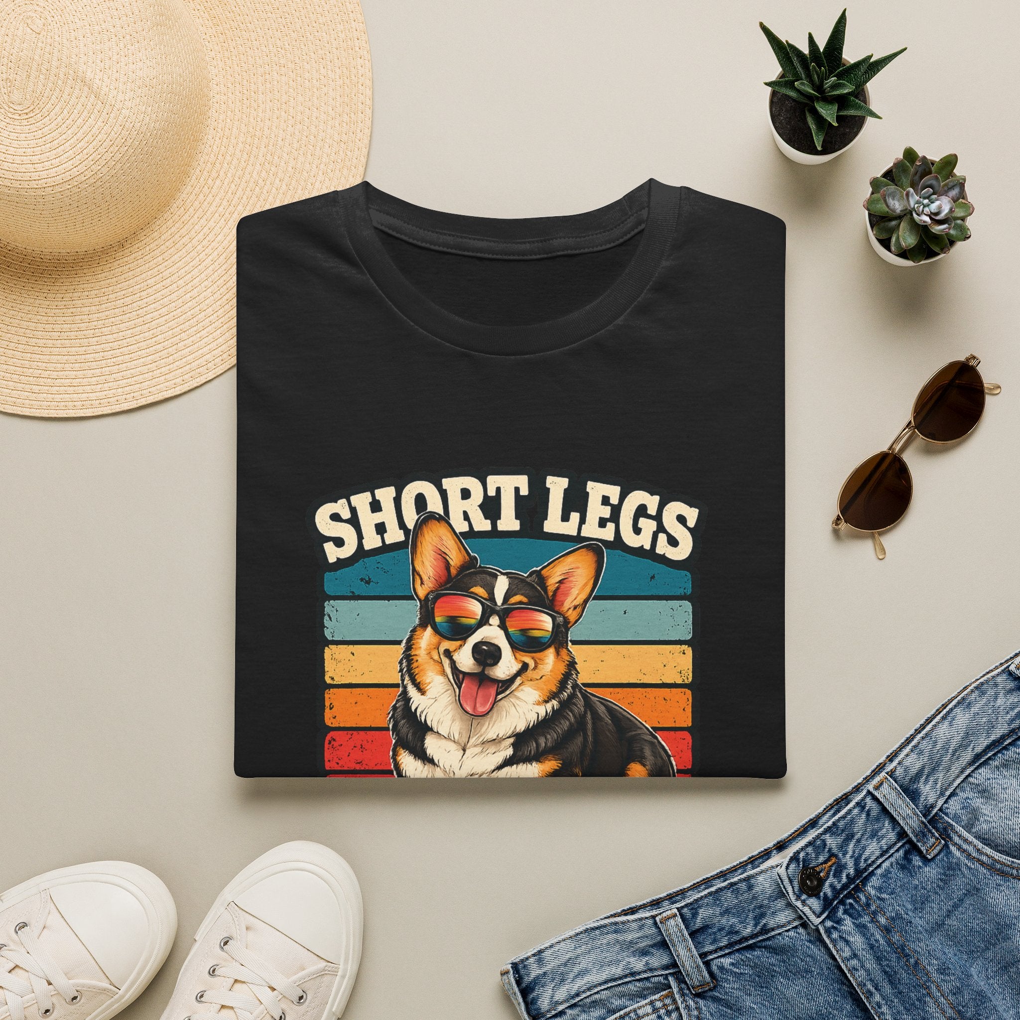 Corgi Short Legs, Big Attitude T-Shirt - Vintage Retro Dog Tee