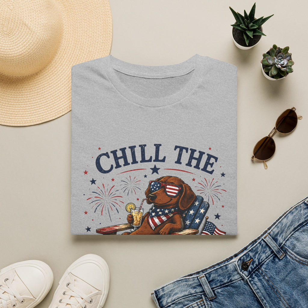 Patriotic "Chill the Fourth Out" T-Shirt — Relaxed 4th of July Dog Graphic Tee