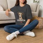 Whippet Dog Mom T-Shirt — Cute Whippet Portrait & Heart Graphic