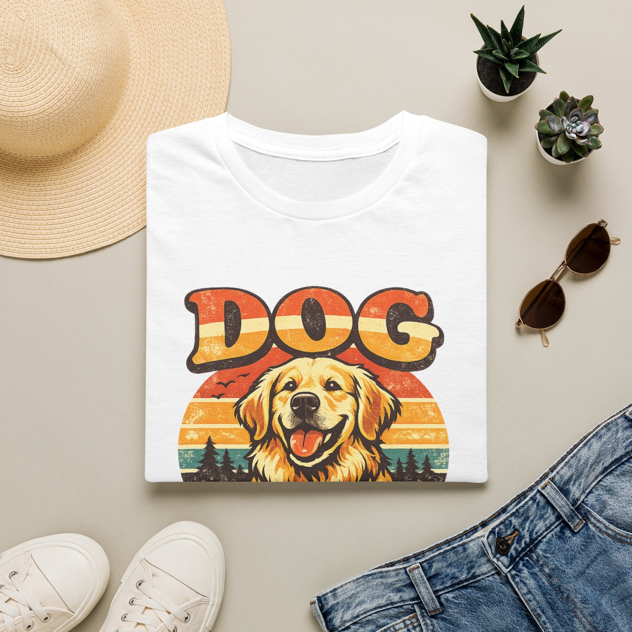 Dog Mom T-Shirt — Retro Golden Retriever Tee