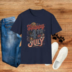 4th of July Dog T-Shirt — "Happy 4th of July" Patriotic Pet Tee