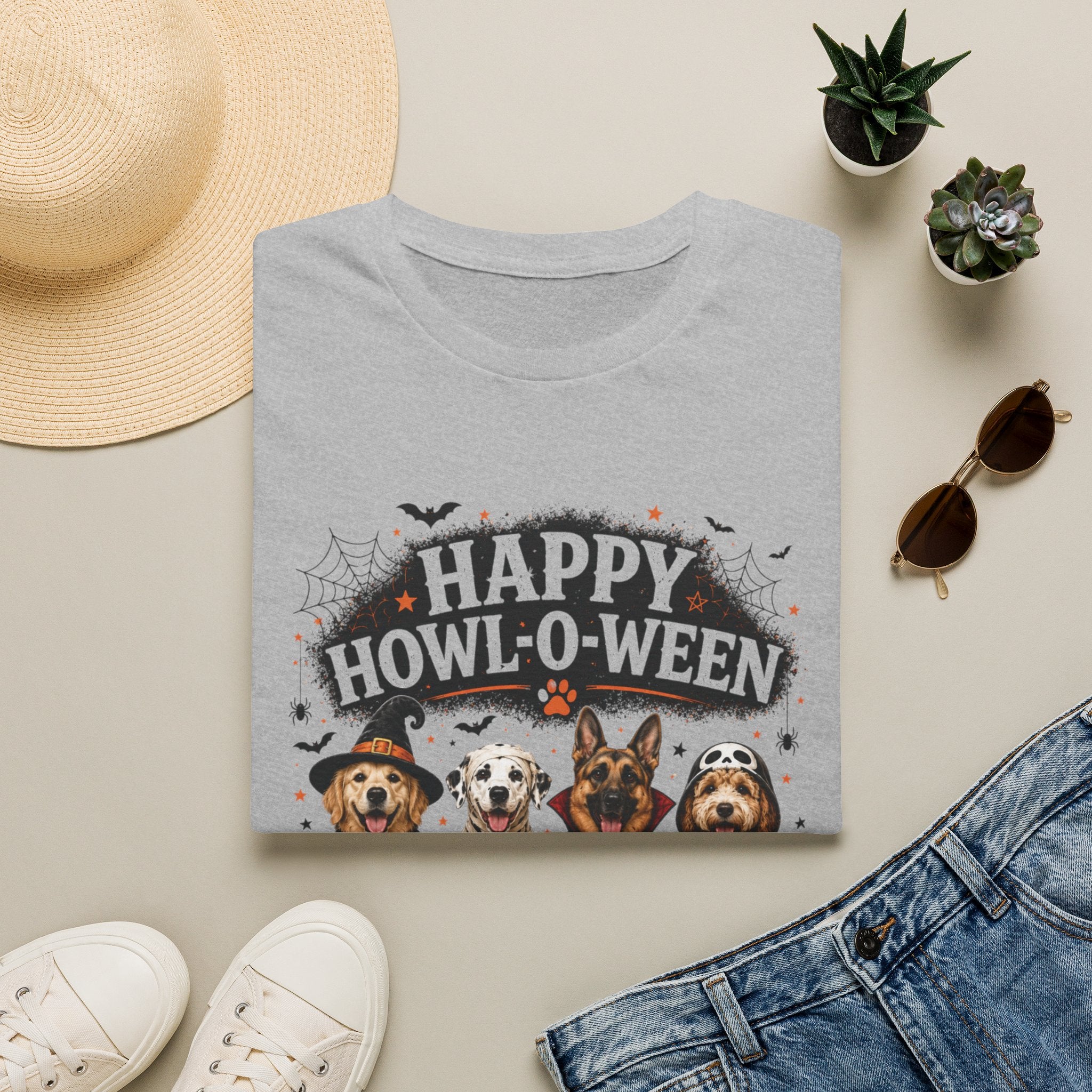Happy Howl-O-Ween T-Shirt — Cute Dogs Halloween Graphic Tee