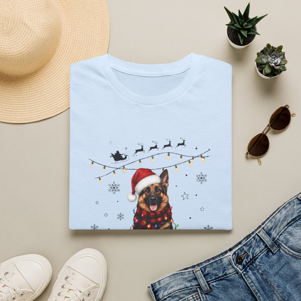 Christmas German Shepherd T‑Shirt — Merry Christmas Holiday Dog Tee