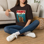 PAWS Dog Parody T-Shirt — Retro Beach Pup Graphic Tee for Dog Lovers