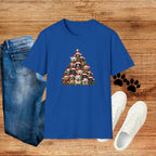 Christmas Dog Tree T-Shirt — Cute Holiday Puppies Pyramid Graphic Tee