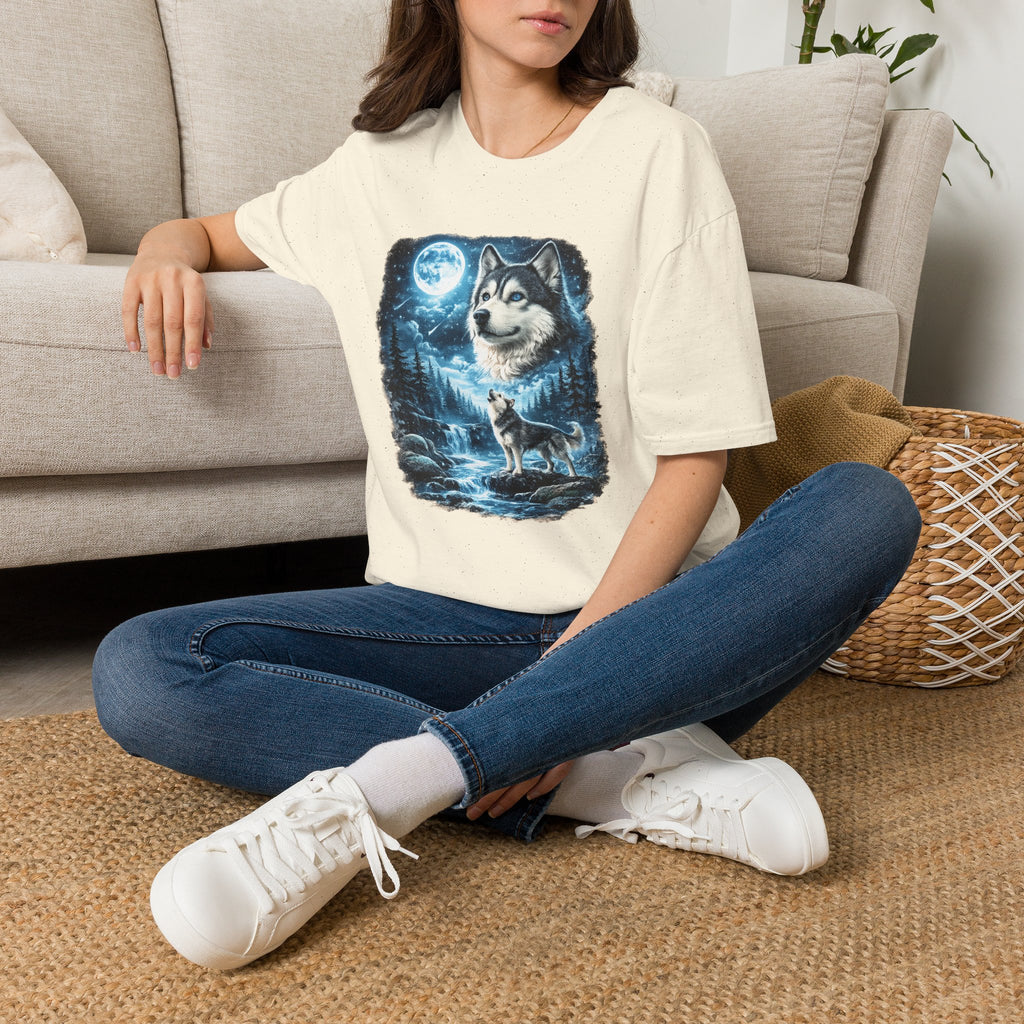 Wolf Moon T-Shirt — Majestic Husky Forest Night Tee