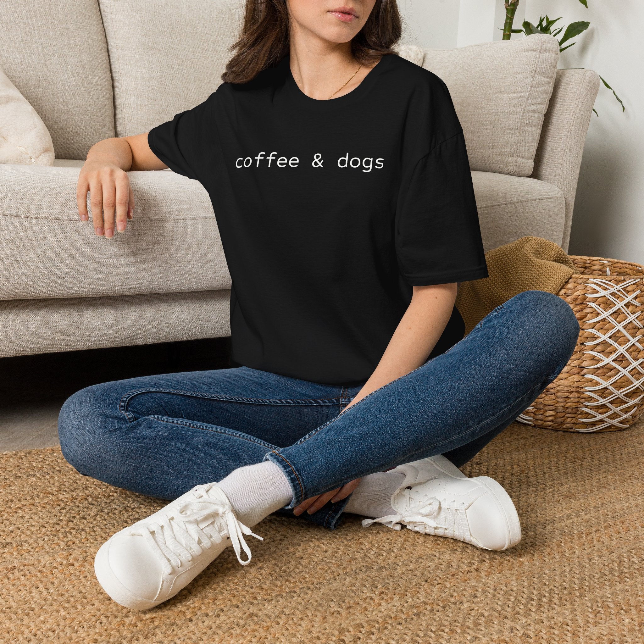 Coffee & Dogs T-Shirt — Minimalist Dog Lover Tee