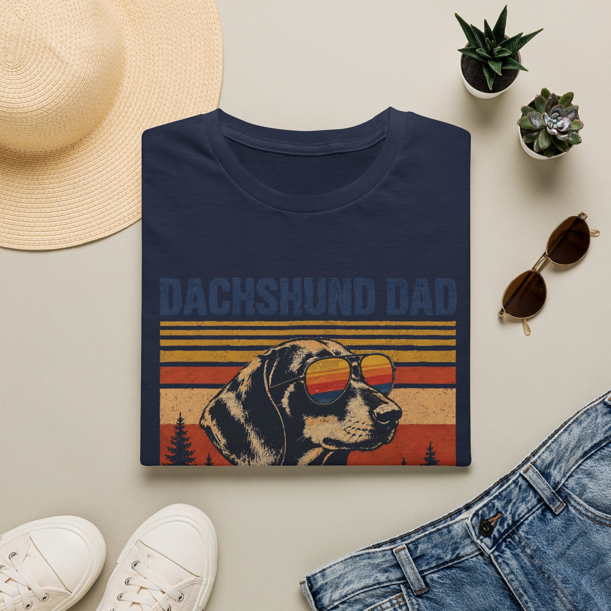 Dachshund Dad T-Shirt — Retro Sunglasses Sausage Dog Tee