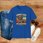 Dachshund Short Legs, Big Attitude Retro Stripe T-Shirt