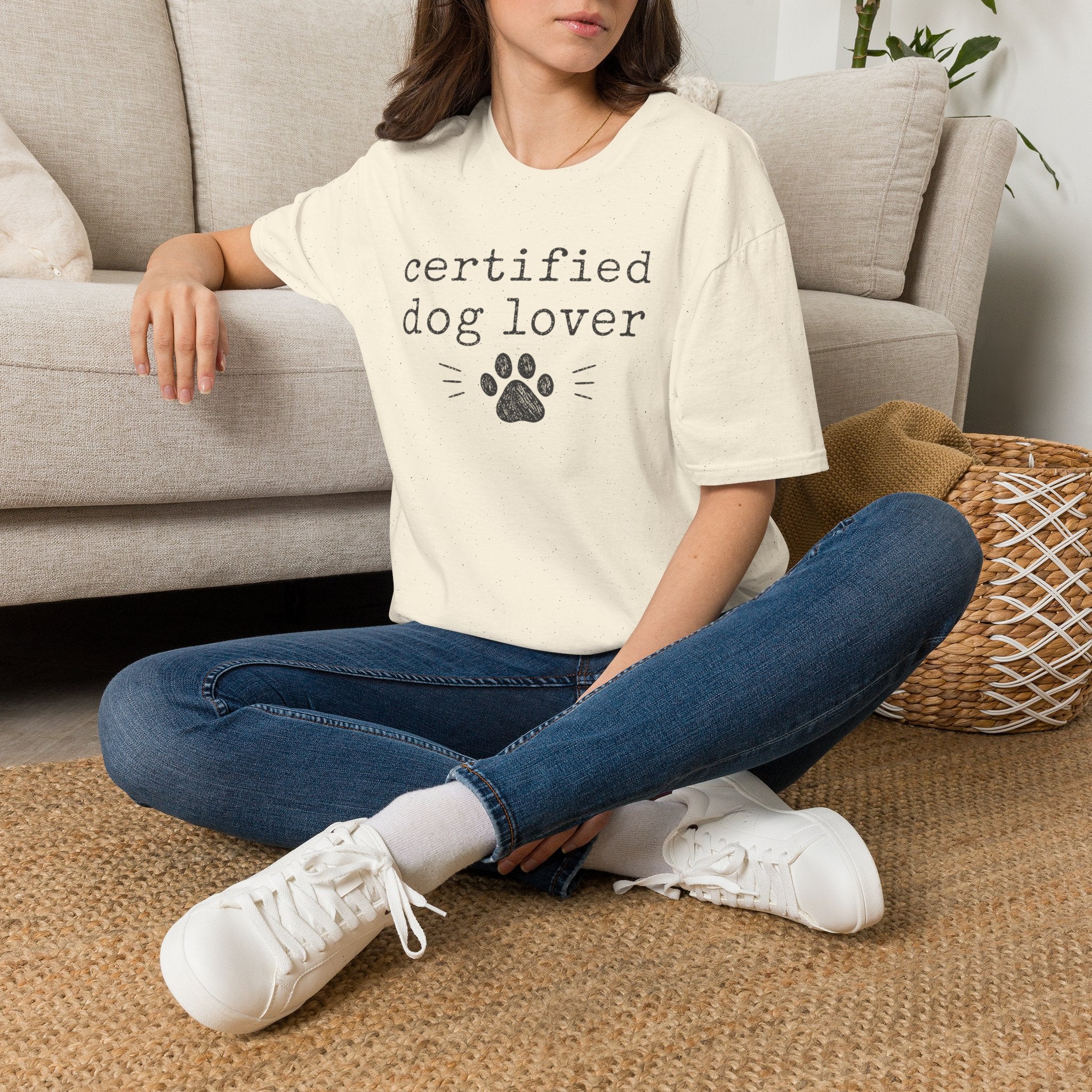 Certified Dog Lover T-Shirt — Paw Print Graphic Tee for Pet Owners