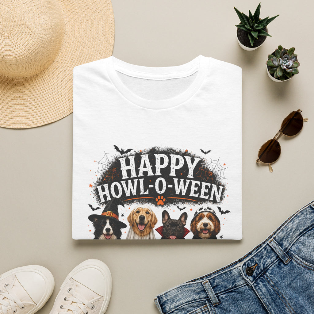 Happy Howl-O-Ween Dog T-Shirt — Halloween Puppy Costume Tee