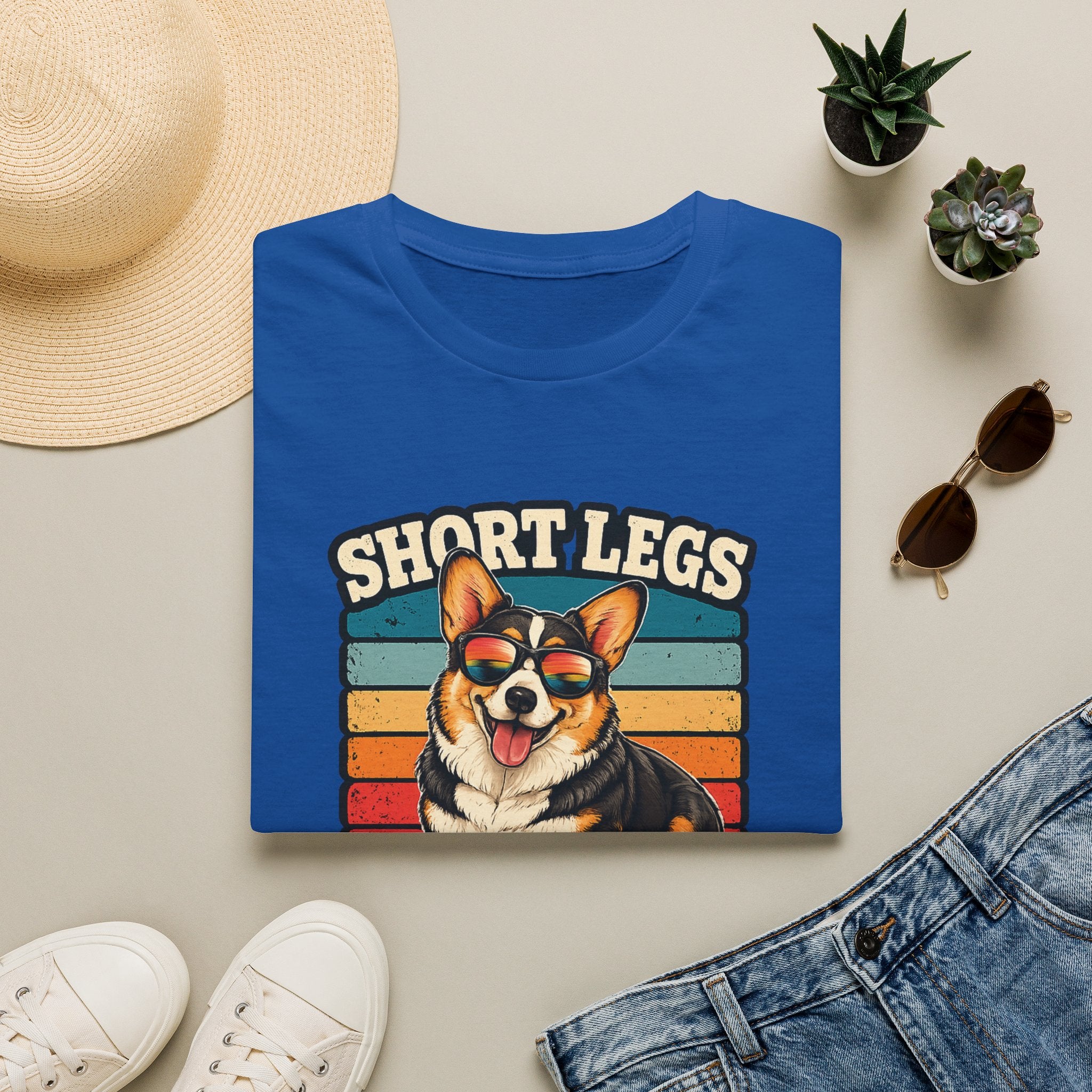 Corgi Short Legs, Big Attitude T-Shirt - Vintage Retro Dog Tee