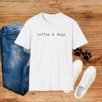 Coffee & Dogs T-Shirt — Minimalist Dog Lover Tee