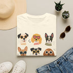 Cute Dog Faces T-Shirt — Grid of Cartoon Puppies Graphic Tee