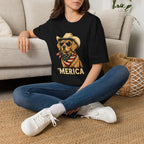 'Merica Dog T-Shirt — Patriotic Cowboy Golden Retriever Tee