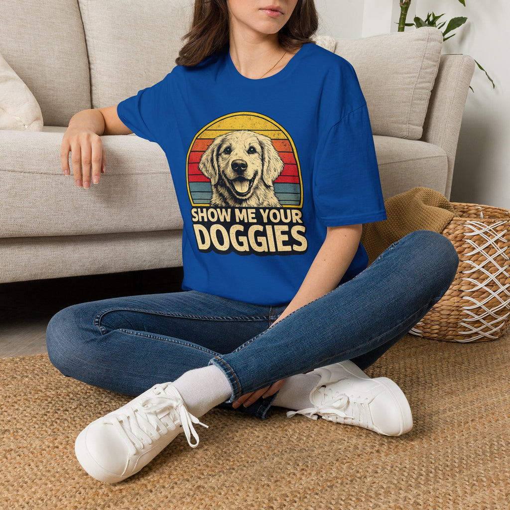 Retro "Show Me Your Doggies" Golden Retriever Tee