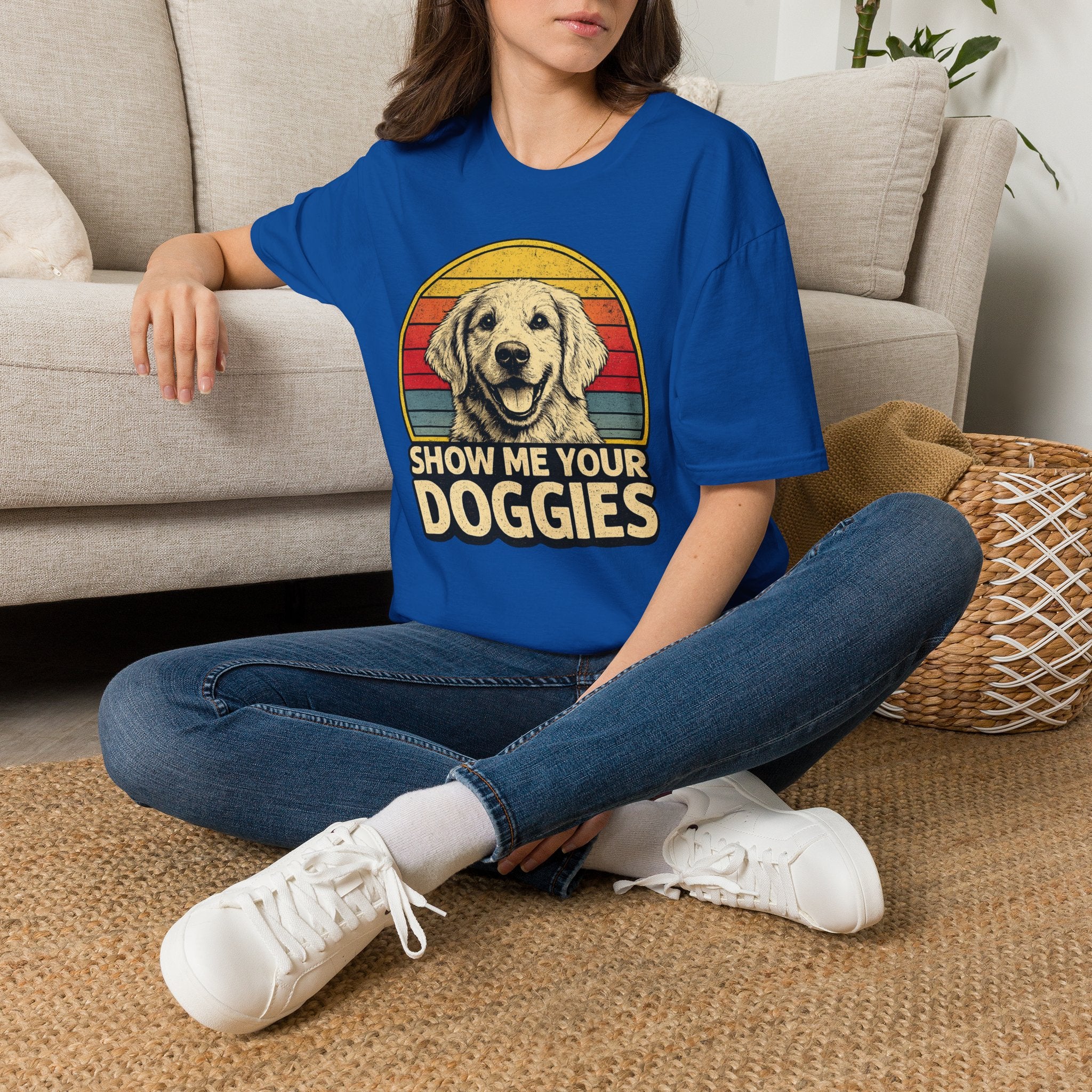 Retro "Show Me Your Doggies" Golden Retriever Tee