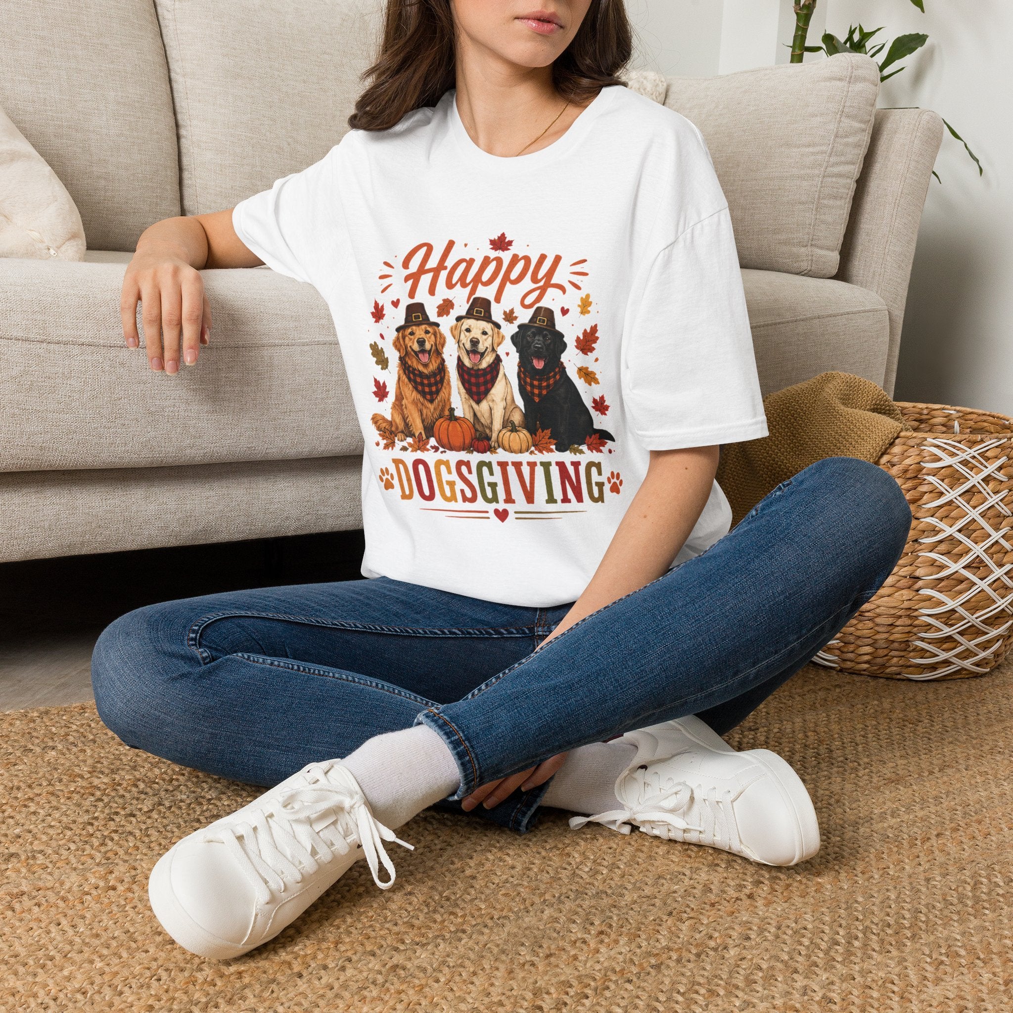 Dogsgiving T-Shirt — "Happy Dogsgiving" Thanksgiving Puppy Graphic Tee