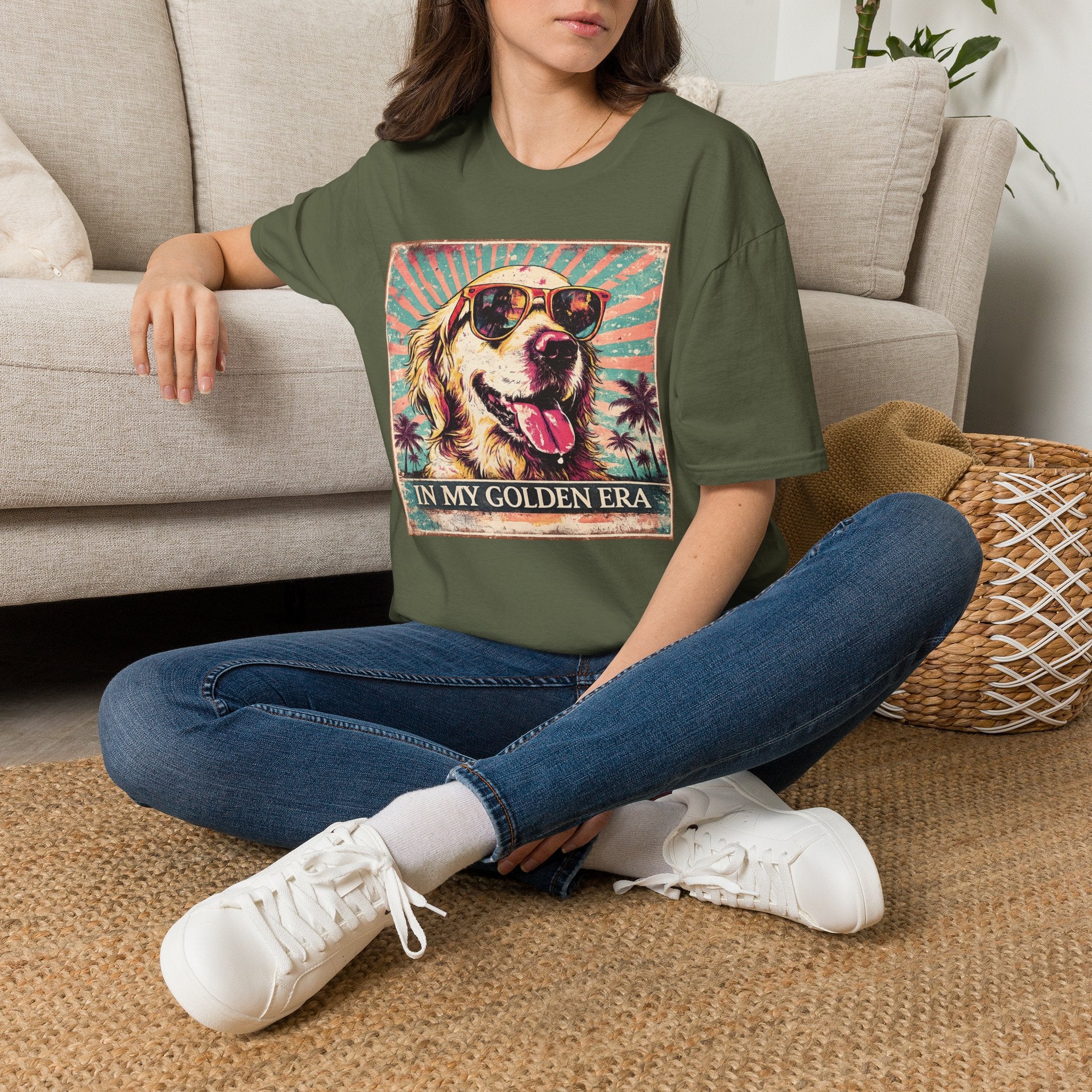 Golden Retriever Retro Tee — "In My Golden Era" Graphic T-Shirt