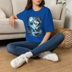 Wolf Moon T-Shirt — Majestic Husky Forest Night Tee