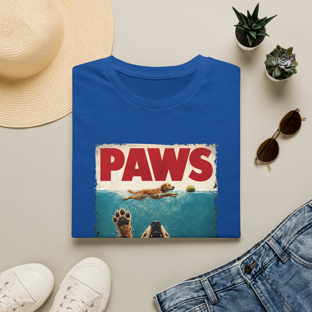 PAWS Dog Parody T-Shirt — Retro Beach Pup Graphic Tee for Dog Lovers
