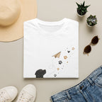 Dog Paw & Paper Airplane T-Shirt — Cute Black Dog Graphic Tee