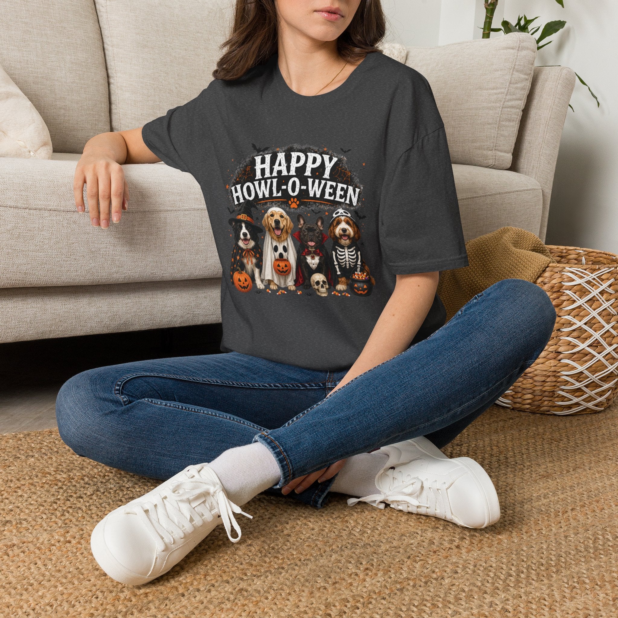 Happy Howl-O-Ween Dog T-Shirt — Halloween Puppy Costume Tee