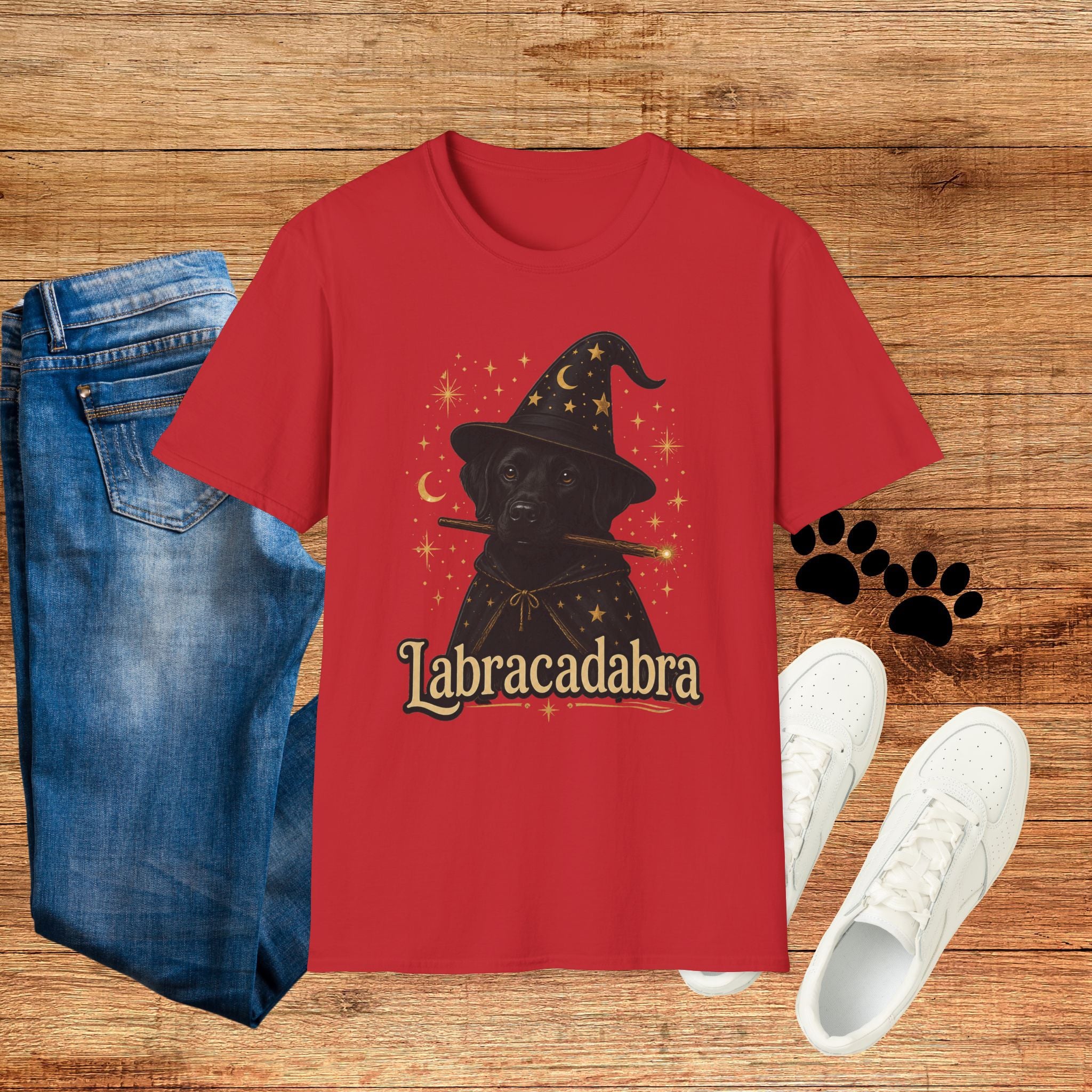 Labracadabra T-Shirt — Witch Hat Black Lab Halloween Tee