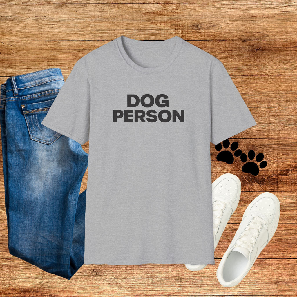 Dog Person T-Shirt — Bold Text Graphic Tee for Dog Lovers