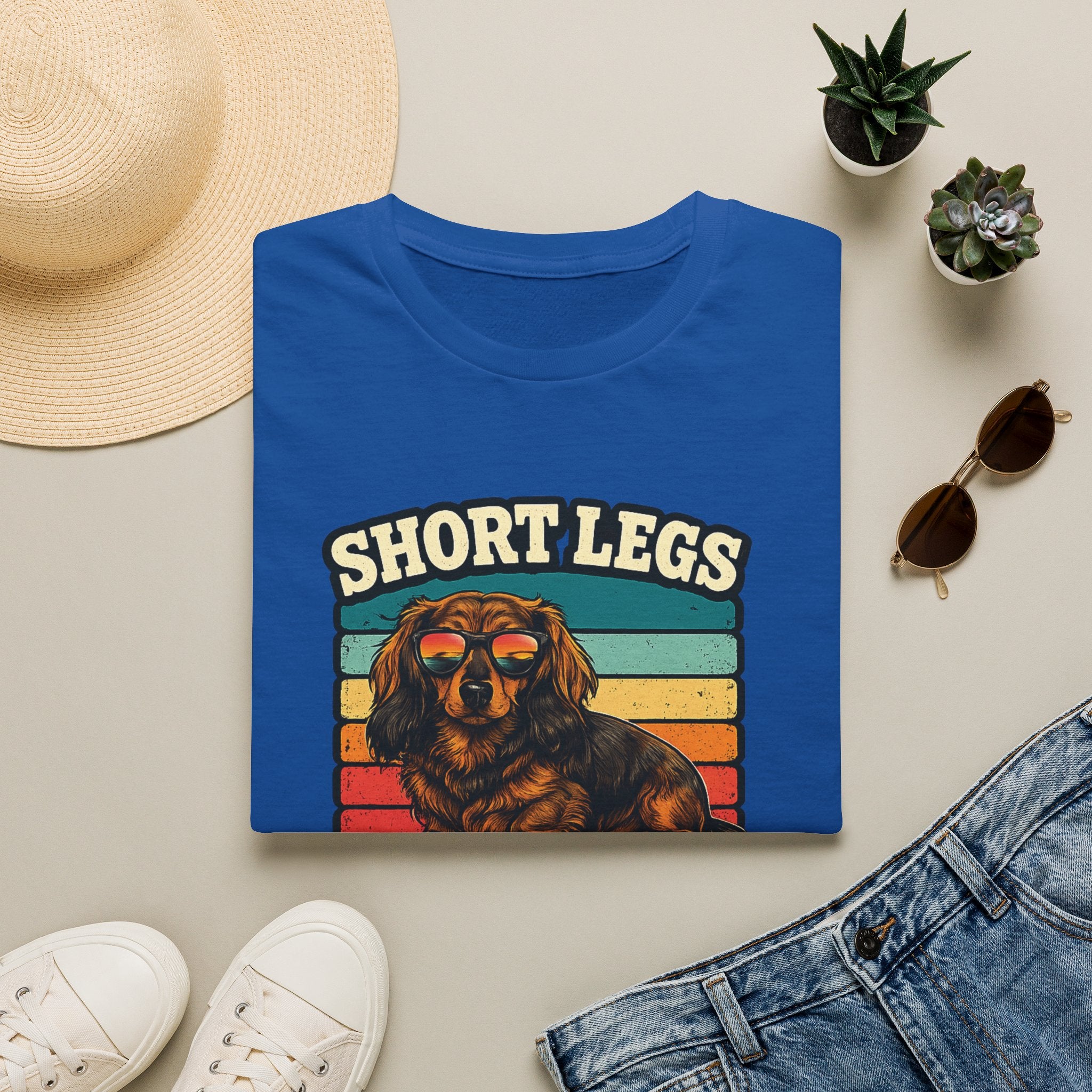 Short Legs Big Attitude T-Shirt — Retro Dachshund Dog Tee