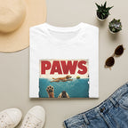 PAWS Dog Parody T-Shirt — Retro Beach Pup Graphic Tee for Dog Lovers