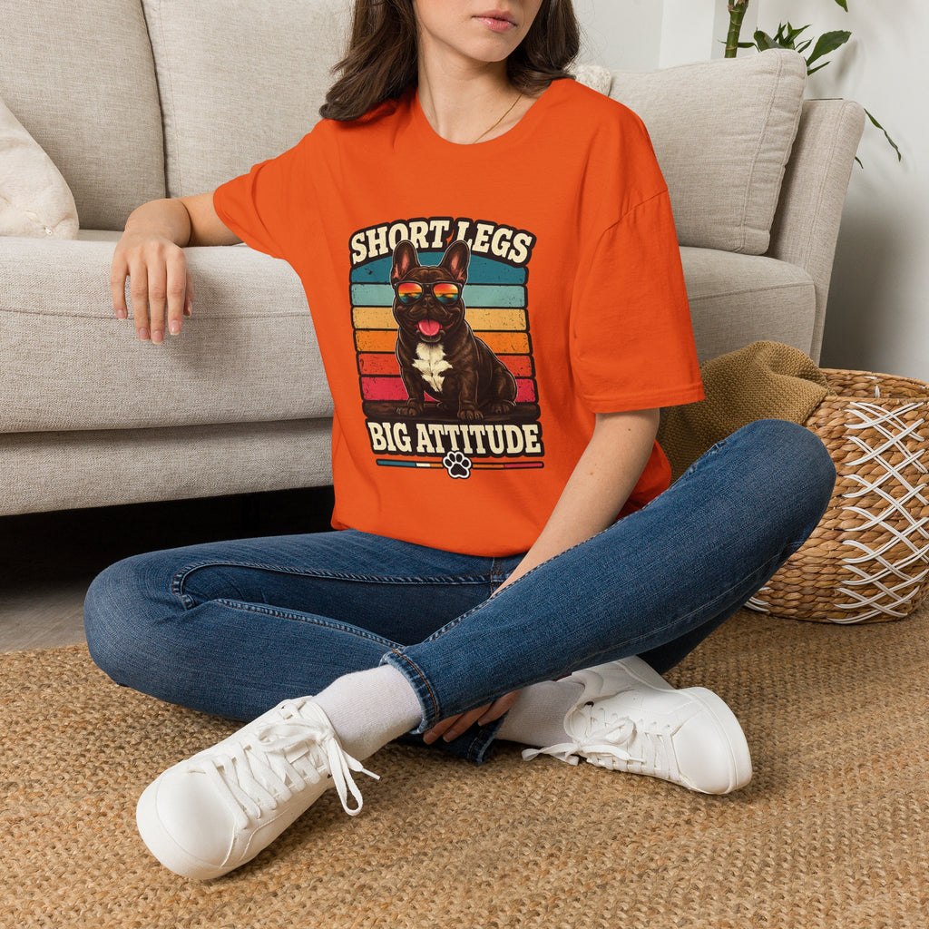 Short Legs Big Attitude T-Shirt — Retro French Bulldog Graphic Tee