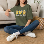Peace Love Dogs T-Shirt – Cute Golden Retriever Graphic Tee