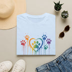 T-Shirt — Rainbow Paw Heart Tee (LGBTQ+ Pet Lover Pride Shirt)