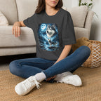 Wolf Moon T-Shirt — Majestic Husky Forest Night Tee
