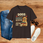 Dogs Are My Favorite Distraction T-Shirt – Cute Golden Retriever Paw Print Tee