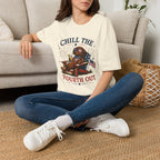Patriotic "Chill the Fourth Out" T-Shirt — Relaxed 4th of July Dog Graphic Tee